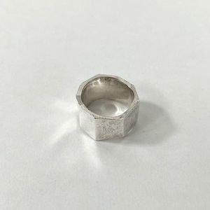 Tiffany and Co. chunk faceted silver ring